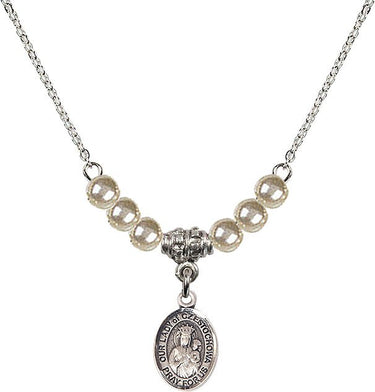 Our Lady of Czestochowa Medal Crystal Necklace | 1/2 inch | 4mm Beads