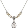 Saint Lucy Crystal Necklace | 1/2 inch | 4mm Beads   Sterling Silver