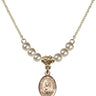 Saint Kateri Tekakwitha Crystal Necklace | 1/2 inch | 4mm Beads   14kt Gold Filled