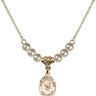 Saint Peter Claver Crystal Necklace | 1/2 inch | 4mm Beads   14kt Gold Filled
