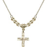 Crucifix Crystal Necklace | 7/8 inch | 4mm Beads   14kt Gold Filled