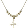 Cross Crystal Necklace | 3/4 inch | 4mm Beads   14kt Gold Filled