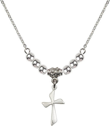 Cross Crystal Necklace | 3/4 inch | 4mm Beads | N22-0016Y
