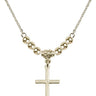 Cross Crystal Necklace | 3/4 inch | 4mm Beads   14kt Gold Filled