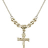 Crucifix Crystal Necklace | 3/4 inch | 4mm Beads   14kt Gold Filled