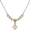 Four Way Medal Crystal Necklace | 3/8 inch | 4mm Beads   14kt Gold Filled