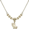 Praying Hands Crystal Necklace | 3/8 inch | 4mm Beads   14kt Gold Filled