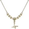 Saint Brigid of Ireland Cross Crystal Necklace | 1/2 inch | 4mm Beads   14kt Gold Filled