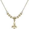 Fleur de Lis Crystal Necklace | 1/2 inch | 4mm Beads   14kt Gold Filled