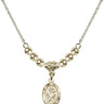 Saint Christopher Crystal Necklace | 1/2 inch | 4mm Beads   14kt Gold Filled
