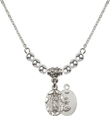 Our Lady of Guadalupe Crystal Necklace | 1/2 inch | 4mm Beads | N22-0301F