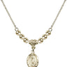 Miraculous Medal Crystal Necklace | 1/2 inch | 4mm Beads   14kt Gold Filled
