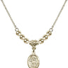 Saint Michael the Archangel Crystal Necklace | 1/2 inch | 4mm Beads   14kt Gold Filled