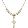 Crucifix Crystal Necklace | 7/8 inch | 4mm Beads   14kt Gold Filled