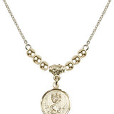 Saint Christopher Crystal Necklace | 5/8 inch | 4mm Beads   14kt Gold Filled