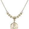 Saint Christopher Crystal Necklace | 5/8 inch | 4mm Beads   14kt Gold Filled