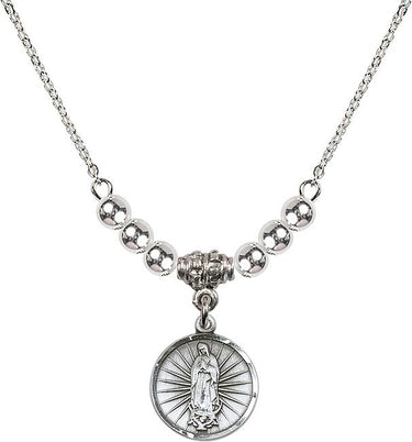 Our Lady of Guadalupe Crystal Necklace | 5/8 inch | 4mm Beads | N22-0601F