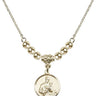Saint Gerard Majella Crystal Necklace | 5/8 inch | 4mm Beads   14kt Gold Filled