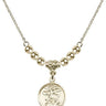Saint Michael the Archangel Crystal Necklace | 5/8 inch | 4mm Beads   14kt Gold Filled