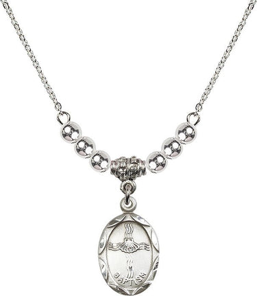 Collar de cristal para bautizo | 1.9 cm | Cuentas de 4 mm | N22-0612BA