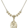 Saint Christopher Crystal Necklace | 3/4 inch | 4mm Beads   14kt Gold Filled