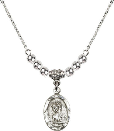 Collar de cristal de San Cristóbal | 3/4 pulgada | Cuentas de 4 mm | N22-0612C