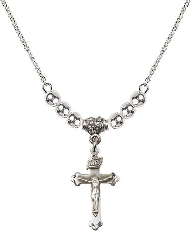 Collar de Cristal con Rosario y Crucifijo | 2.2 cm | Cuentas de 4 mm | N22-0669