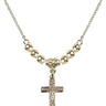 Crucifix Crystal Necklace | 3/4 inch | 4mm Beads   14kt Gold Filled