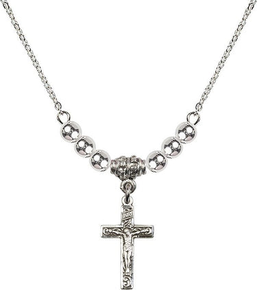 Collar de Cristal con Crucifijo | 1.9 cm | Cuentas de 4 mm | N22-0672