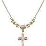 Cross Crystal Necklace | 1 1/2 inch | 4mm Beads   14kt Gold Filled
