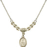 Miraculous Medal Crystal Necklace | 1/2 inch | 4mm Beads   14kt Gold Filled