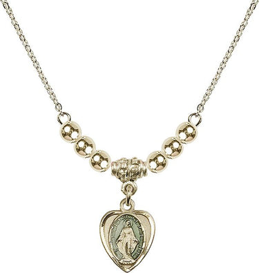 Collar de cristal con la Medalla Milagrosa para mujer | 1,27 cm | Cuentas de 4 mm