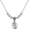 Miraculous Medal Crystal Necklace | 1/2 inch | 4mm Beads   Sterling Silver