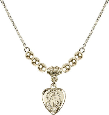 Women Miraculous Medal Crystal Necklace | 1/2 inch | 4mm Beads | N22-0706M