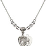 Miraculous Medal Crystal Necklace | 1/2 inch | 4mm Beads   Sterling Silver