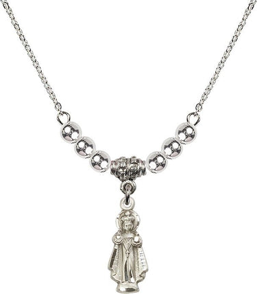 Collar de cristal del Niño Jesús de Praga | 1.9 cm | Cuentas de 4 mm | N22-0823