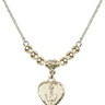 Heart / Confirmation Crystal Necklace | 5/8 inch | 4mm Beads   14kt Gold Filled