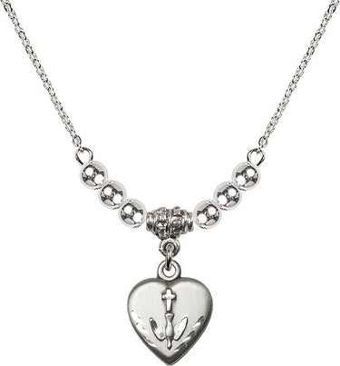 Heart / Confirmation Crystal Necklace | 5/8 inch | 4mm Beads | N22-0891