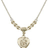 Heart / Communion Crystal Necklace | 5/8 inch | 4mm Beads   14kt Gold Filled