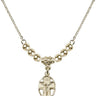 Crucifix Crystal Necklace | 1/2 inch | 4mm Beads   14kt Gold Filled