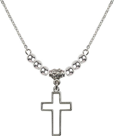 Cross Crystal Necklace | 7/8 inch | 4mm Beads | N22-1708
