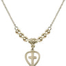 Cross Crystal Necklace | 1/2 inch | 4mm Beads   14kt Gold Filled