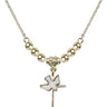 Cross Crystal Necklace | 3/4 inch | 4mm Beads   14kt Gold Filled