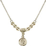 Saint Christopher Crystal Necklace | 3/8 inch | 4mm Beads   14kt Gold Filled