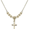 Cross Crystal Necklace | 5/8 inch | 4mm Beads   14kt Gold Filled
