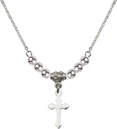 Cross Crystal Necklace | 5/8 inch | 4mm Beads | N22-2528