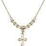 Cross Crystal Necklace | 5/8 inch | 4mm Beads   14kt Gold Filled