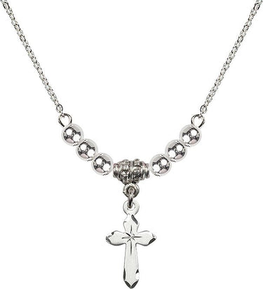Cross Crystal Necklace | 5/8 inch | 4mm Beads | N22-2529