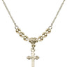 Cross Crystal Necklace | 5/8 inch | 4mm Beads   14kt Gold Filled