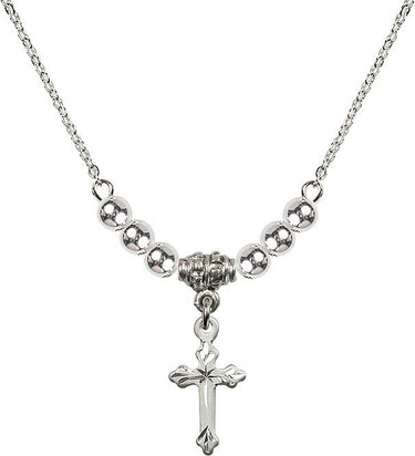 Cross Crystal Necklace for Women | 5/8 inch | 4mm Beads
